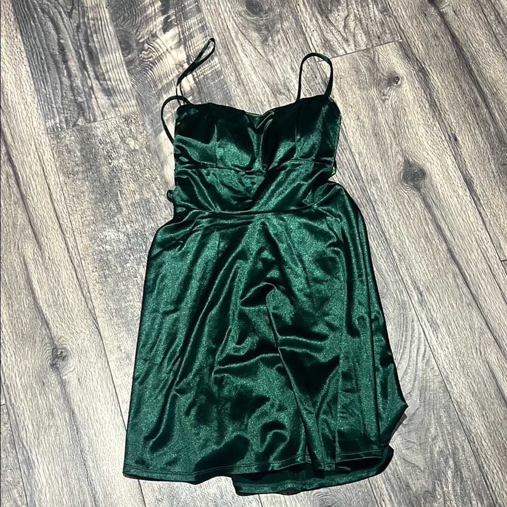 NWT Windsor Green Satin Mini Dress